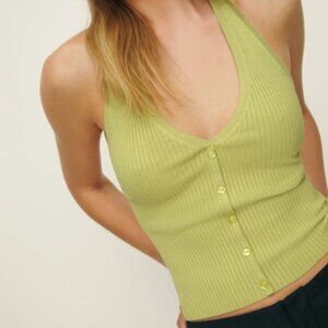 Reformation Lucia Ribbed Halter Tank